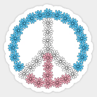 Trans Flowery Peace Sticker